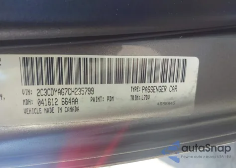 2012 Dodge Challenger Sxt from USA, damaged, VIN 2C3CDYAG7CH235799